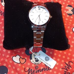 Vince Camuto Silver-Tone Watch with White Dial